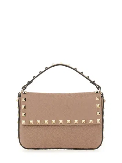 Valentino Garavani Beige Leather Handbags In Nude