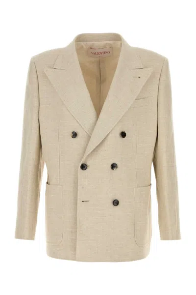 Valentino Garavani Beige Linen Blend Blazer