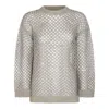 Valentino Sequin-embellished Metallic Open-knit Linen-blend Sweater