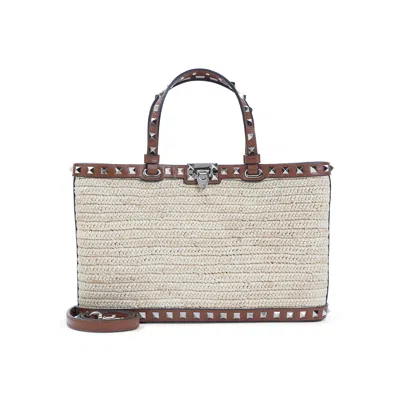 Valentino Garavani Prada  Beige Raffia Tote Bag