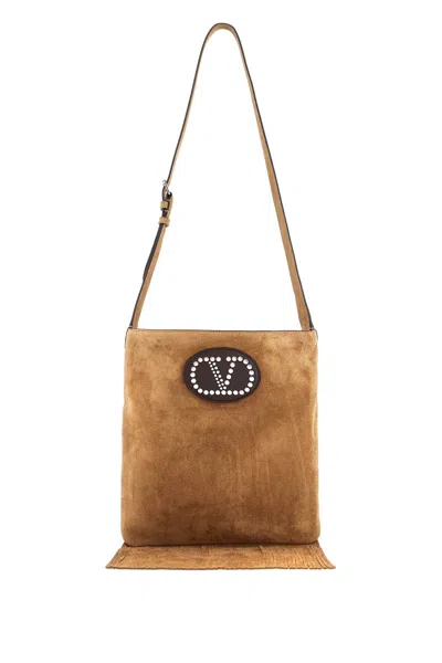 Valentino Garavani Beige Suede Nellcôte Bag