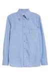 Valentino Light Blue Shirt With Jewelled Buttons In Light Sky