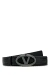 Valentino Leather Belt With Adjustable Length And Embellished Buckle