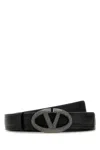Valentino Leather Belt With Adjustable Length And Embellished Buckle