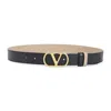 Valentino Vlogo Signature Leather Belt In Black