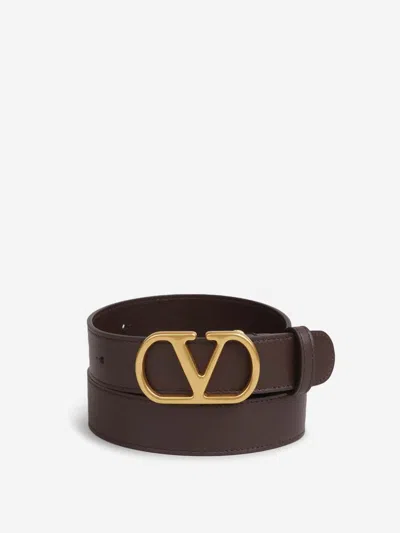 Valentino Garavani Belt Buckle Logo In Brown