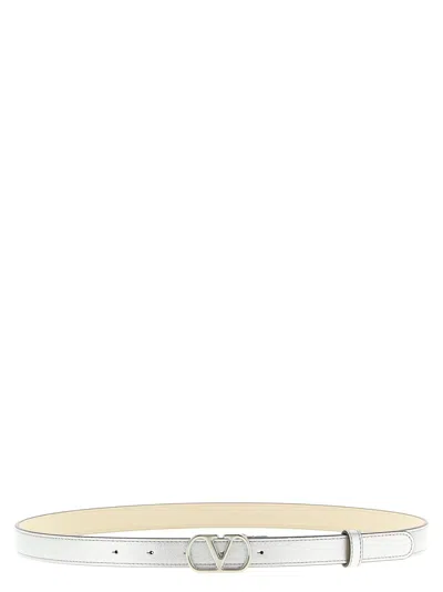 Valentino Garavani Belt With Vlogo Buckle In Silver