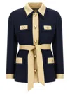 Valentino Collared Single-breasted Coat Jacket With Belted Waist In Black