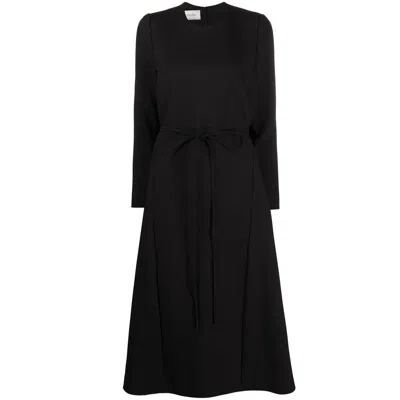 Valentino Garavani Belted Wool Dress In Black