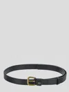 Valentino Garavani Black Belt With Vlogo On The Front In Leather Man