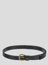 Valentino Garavani Black Belt With Vlogo On The Front In Leather Man