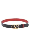 Valentino Vlogo Signature Reversible Shiny Calfskin Belt 30 Mm In Black