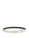Valentino Ivory Leather Vlogo Belt In Brown