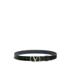 Valentino Garavani Vlogo Signature Belt In Shiny Calfskin 30 Mm In Black