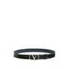 Valentino Garavani Vlogo Signature Belt In Shiny Calfskin 30 Mm In Black