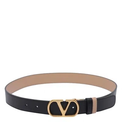 Valentino Garavani Reversible Vlogo Signature Belt In Black