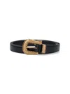 Valentino Black Vlogo Signature Brushed Calfskin Belt In Black