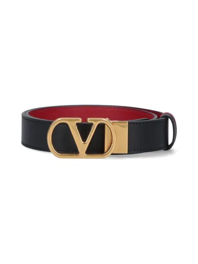 Valentino Garavani Vlogo Signature Reversible Belt In Black
