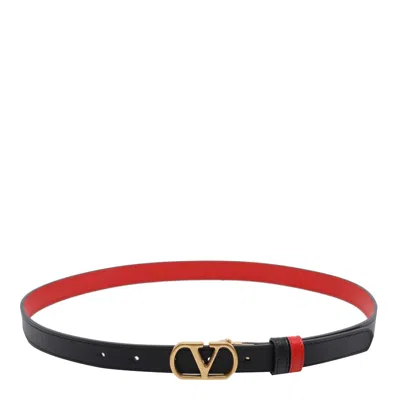 Valentino Garavani Black And Red Vlogo Signature Reversible Belt