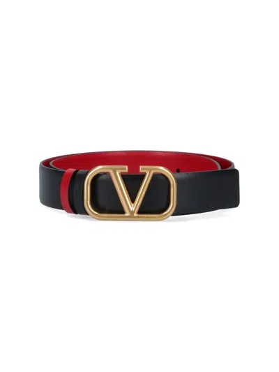 Valentino Garavani Reversible Vlogo Belt In Black