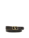 Valentino Black Calf Leather Bos Taurus Belt In Black