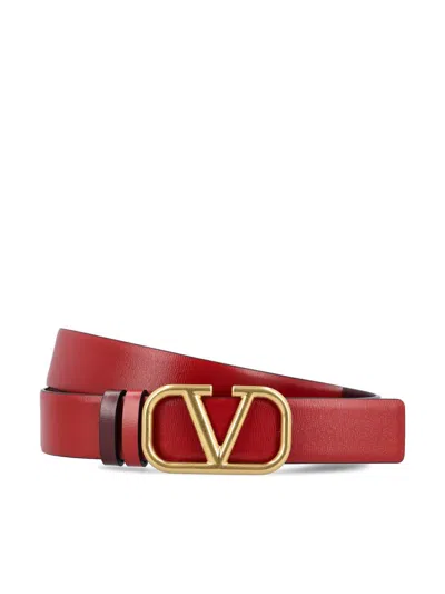 Valentino Garavani Belts In Red V-dark Garnet