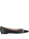 Valentino Garavani Bepointy Leather Ballets In Black