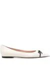 Valentino Vlogo Leather Ballerina Flat In White