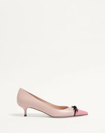 Valentino Garavani Womens White/comb Bepointyn 45 Bow-embroidered Slingback Patent-leather Heeled Courts Eur 39 / 6 Uk In Candy/rose Water