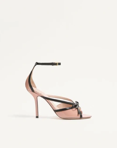 Valentino Garavani Bepointy Sandal In Patent Leather And Kidskin 100mm Woman Pink/black"" 41