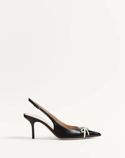 Valentino Garavani Bepointy Slingback Pump In Patent Leather And Kidskin 80mm Woman Black/ivory 40