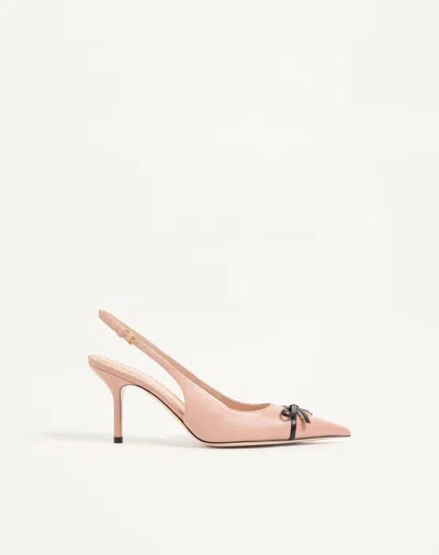 Valentino Garavani Bepointy Slingback Pump In Patent Leather And Kidskin 80mm Woman Phard/black 37.5 In Pink