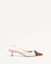 Valentino Garavani Bepointy Slingback Pumps In Kidskin 45mm Woman Tobacco/ivory/black 39.5