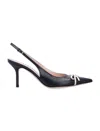 Valentino Garavani Leather Slingback With Patent Leather Toe