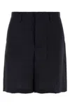 Valentino Garavani Black Bermuda Shorts With Vlogo Print In Toile Iconographe Man In Printed