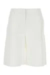 Valentino Garavani Women White Cotton Blend Shorts In White