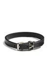 Valentino Ovalette Leather Bracelet In Black