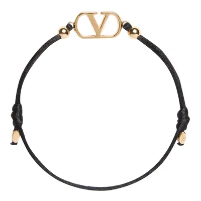 Valentino Garavani Garavani Vlogo Signature Cotton Bracelet Woman Black Uni