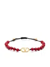 Valentino Vlogo-plaque Bracelet In Coral/black