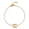 Valentino Chain And Pearl Detail Bracelet Collection In Gold