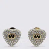 Valentino Black And Gold Metal Earrings