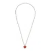 Valentino Garavani Coeur Royal Necklace In Metal Enamel And Beads Woman Multicolour Uni In Red