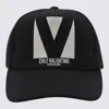 Valentino Cotton Baseball Cap With Embroidery And Curved Brim In Black