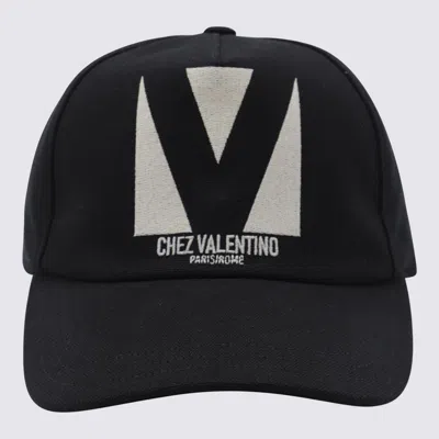 Valentino Garavani Black And Beige Hat