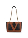 Valentino Garavani Black And Brown Leather Shoulder Bag