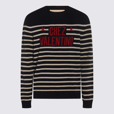 VALENTINO VALENTINO GARAVANI BLACK AND WHITE KNITWEAR