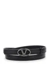 Valentino Garavani Black Belt With V Bold Edition Detail In Leather Man In Black
