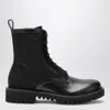 Valentino Garavani Toile Iconographe Combat Boot In Toile Iconographe Technical Fabric And Calfskin In Black