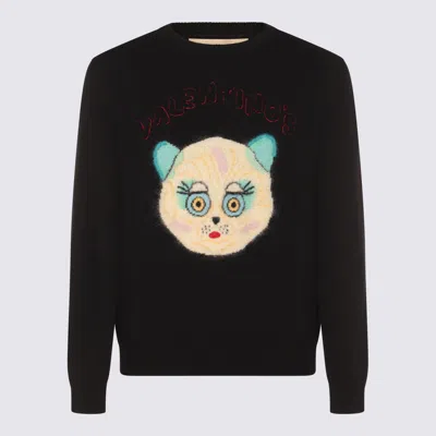 VALENTINO VALENTINO GARAVANI BLACK COTTON AND WOOL KNITWEAR