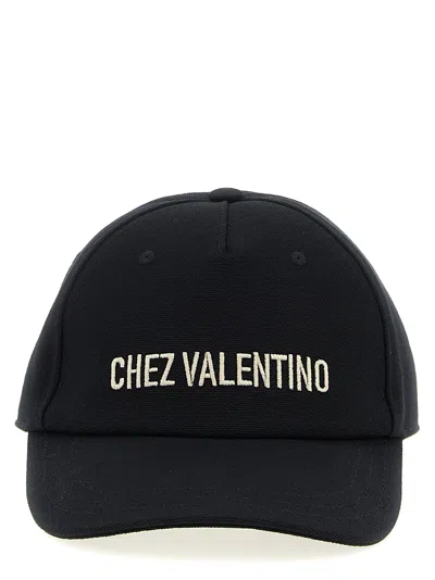 Valentino Garavani Black Cotton Cap (baseball Men's Hat)
